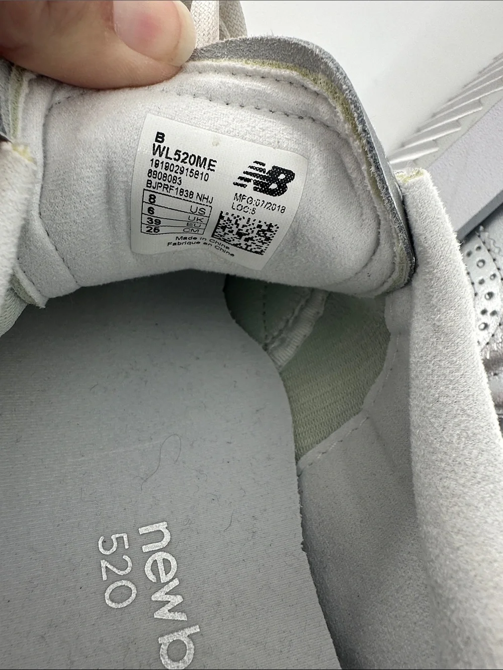 New Balance shiny silver